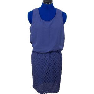 Saks Fifth Avenue Black Label Blue Blouson Dress Size 6